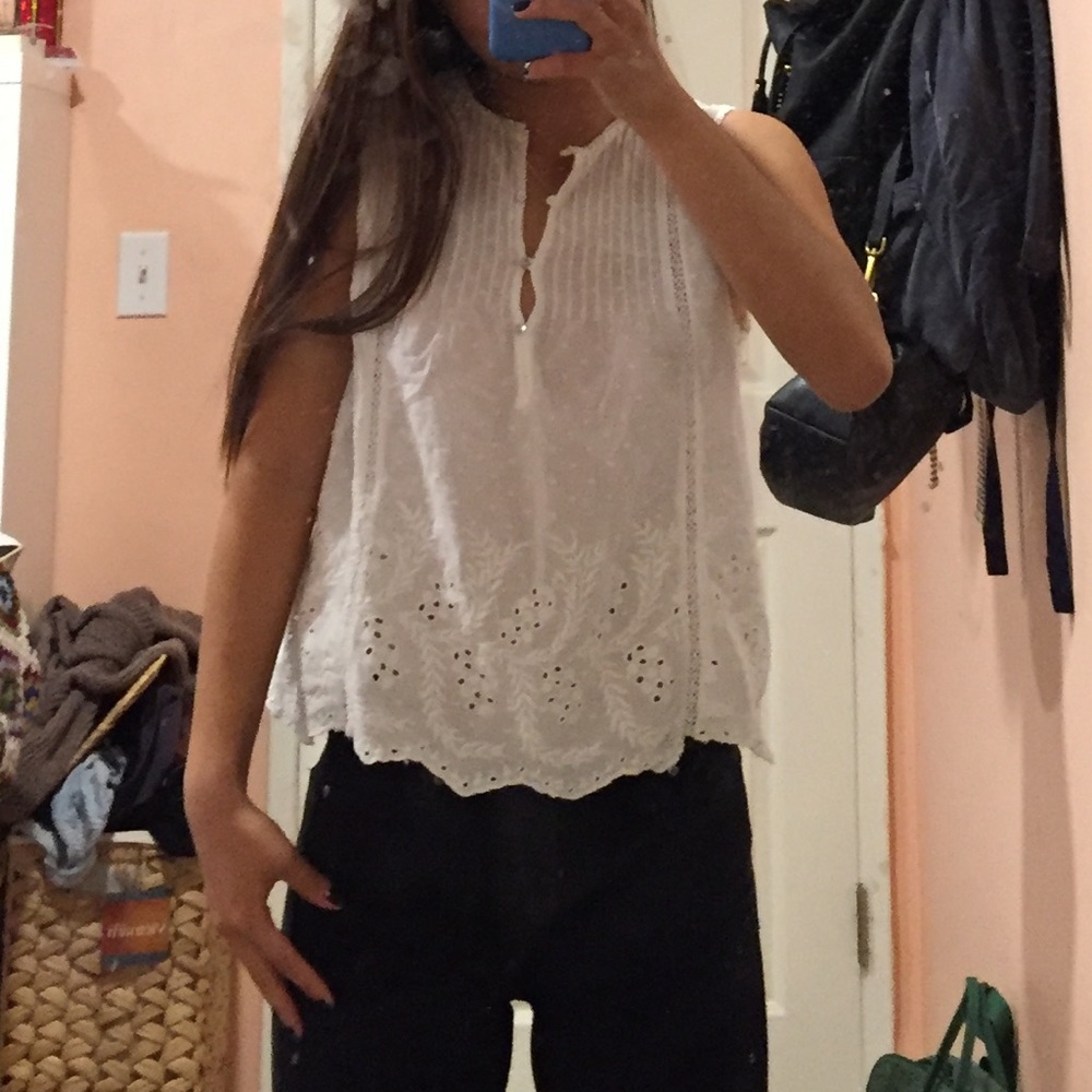 ZARA EMBROIDERED LINEN TANK!